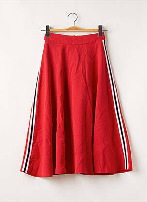 Jupe mi-longue stretch rouge MIDINETTE femme