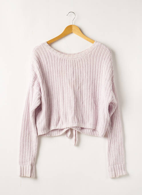 Pull tissage chiné manches longues violet HOLLISTER femme
