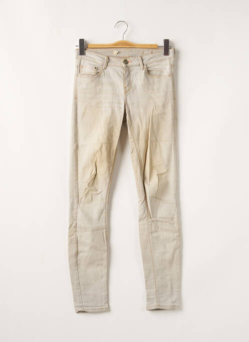 Jeans coupe slim slim taille normale beige ZARA femme