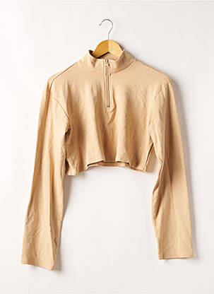Top stretch manches longues beige ROMY X NA-KD femme
