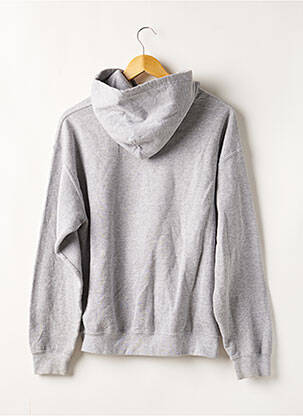 Sweat-shirt à capuche col v manches longues gris GILDAN femme