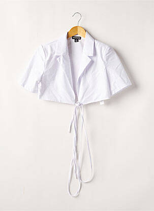 Chemisier coupe cintrée manches courtes blanc PRETTY LITTLE THING femme