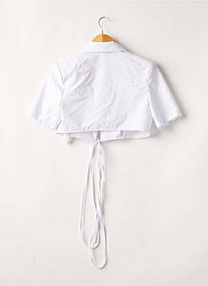 Chemisier coupe cintrée manches courtes blanc PRETTY LITTLE THING femme