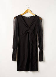 Robe mi-longue manches longues manches longues noir BOOHOO femme