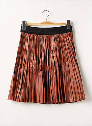 Jupe mi-longue coupe évasée marron BENETTON femme