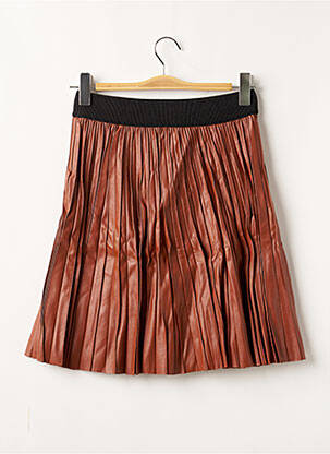 Jupe mi-longue coupe évasée marron BENETTON femme