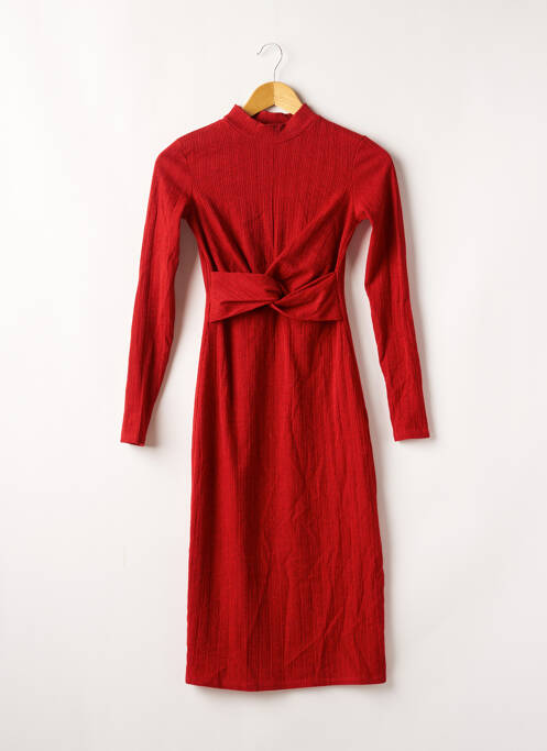 Robe mi-longue rouge PULL & BEAR pour femme