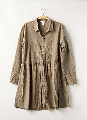 Robe mi-longue manches longues manches longues vert H&M femme