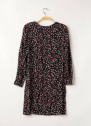 Robe mi-longue coupe fluide manches longues noir ONE STEP femme