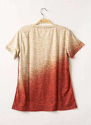 T-shirt imprimé fantaisie manches courtes beige SANS MARQUE femme