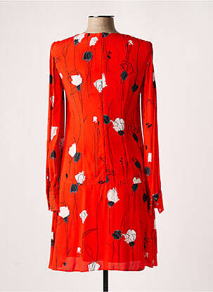 Robe mi-longue coupe fluide manches longues rouge HUGO BOSS femme