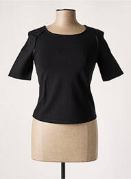 Top tissage jersey manches courtes noir ARMANI femme