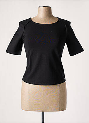 Top tissage jersey manches courtes noir ARMANI femme