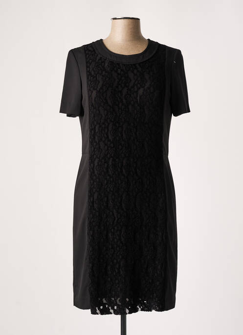Robe mi-longue fermeture zippée au dos manches courtes noir ARMANI femme
