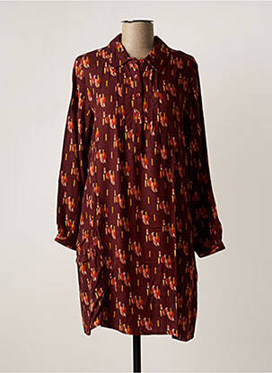 Robe mi-longue manches longues manches longues orange AGATHE & LOUISE femme