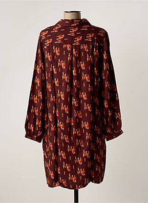 Robe mi-longue manches longues manches longues orange AGATHE & LOUISE femme