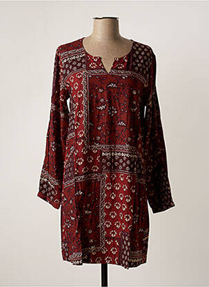 Robe courte manches longues manches longues marron AGATHE & LOUISE femme