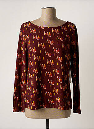 Pull coupe cintrée manches longues marron AGATHE & LOUISE femme