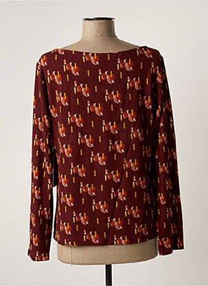 Pull coupe cintrée manches longues marron AGATHE & LOUISE femme