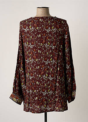 Tunique manches longues tissage crêpe marron AGATHE & LOUISE femme
