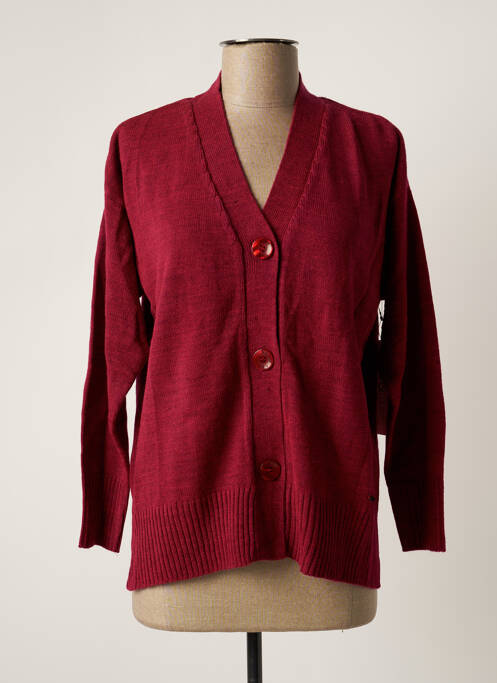 Gilet manches longues rouge AGATHE & LOUISE pour femme