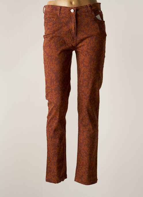 Pantalon slim marron AGATHE & LOUISE pour femme