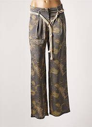 Pantalon large taille à pinces taille haute gris NÜ femme