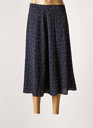 Jupe mi-longue stretch bleu NÜ femme