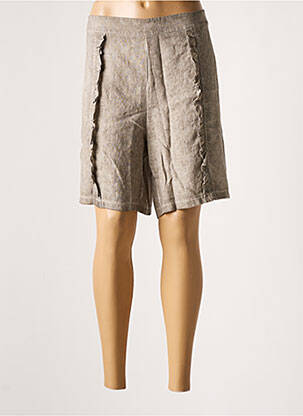 Bermuda taille haute taille haute gris MALOKA femme