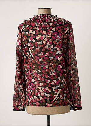 Blouse légère et transparente manches longues rose GAUDI femme