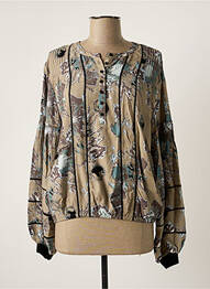 Blouse imprimé fantaisie manches longues beige NÜ femme