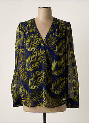 Blouse poignets boutonnés avec fente manches longues bleu GAUDI femme