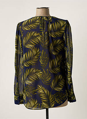 Blouse légère et transparente manches longues bleu GAUDI femme