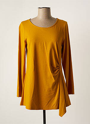Top tissage jersey manches longues jaune MALOKA femme