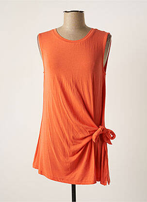 Top tissage jersey sans manche orange MD'M femme