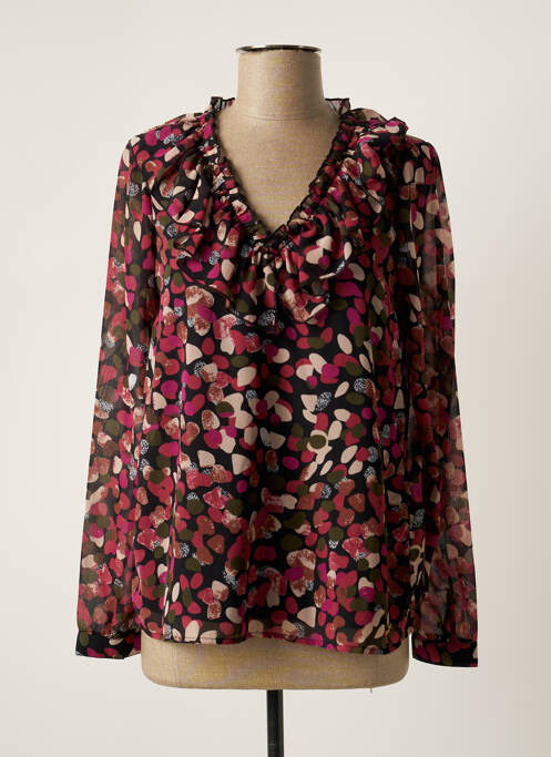 Blouse légère et transparente manches longues rose GAUDI femme