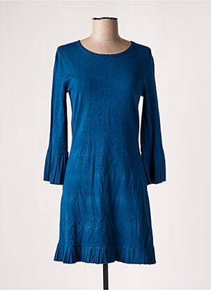 Robe mi-longue coupe évasée manches longues bleu MD'M femme