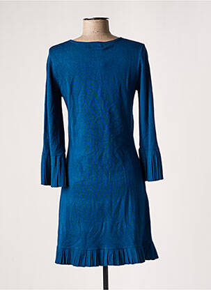Robe mi-longue manches longues manches longues bleu MD'M femme