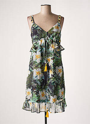 Robe mi-longue coupe fluide sans manche vert GAUDI femme