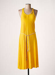 Robe mi-longue col rond fines bretelles jaune RAGWEAR femme