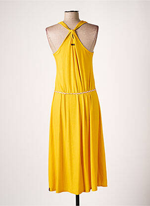 Robe mi-longue col rond fines bretelles jaune RAGWEAR femme