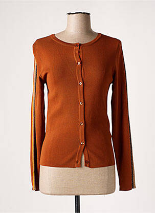 Gilet manches longues stretch marron NU JEANS femme