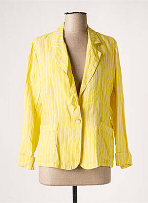 Veste casual col tailleur jaune LAUREN VIDAL femme