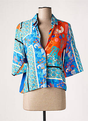 Veste casual col chemisier bleu MADE IN SENS femme