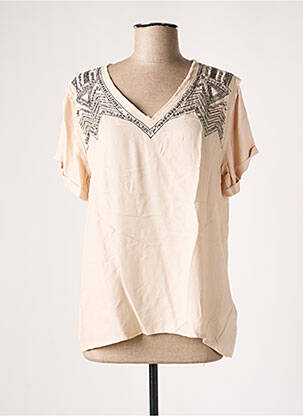 Top manches courtes manches courtes beige NU JEANS femme