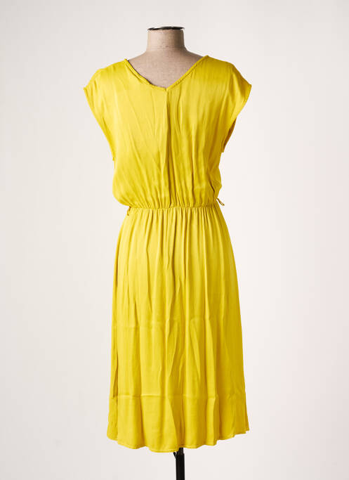 Robe mi-longue jaune LA FEE MARABOUTEE pour femme
