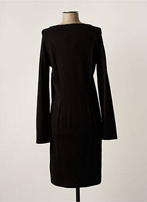Robe mi-longue imprimé fantaisie manches longues noir ANATOPIK femme