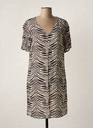 Robe mi-longue manches courtes manches courtes noir GAUDI femme