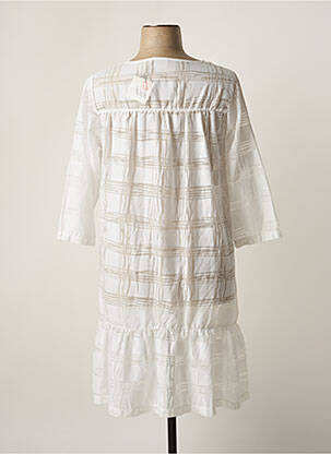 Robe mi-longue manches 3/4 manches 3/4 blanc G!OZE femme