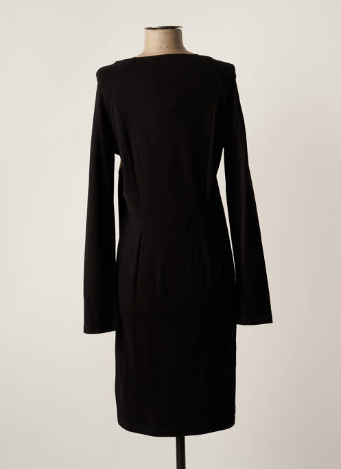 Robe mi-longue imprimé fantaisie manches longues noir ANATOPIK femme